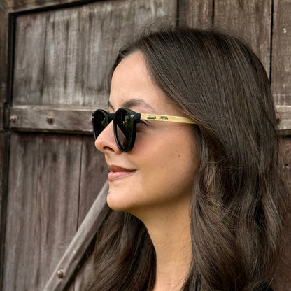 Óculos de Sol Beagá Preto Polarizado Pequeno