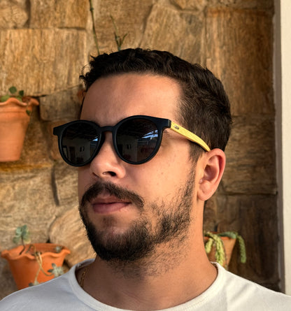 Óculos de Sol Beaga Preto Polarizado Grande